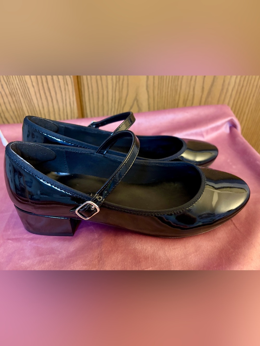 Madden Girl Black Patent Mary Jane Heels with Buckle Strap Sz 8